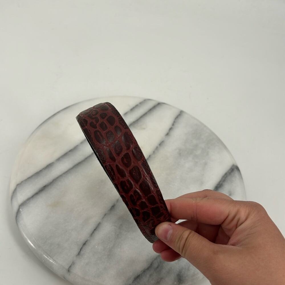 Faux leather brown snakeskin headband